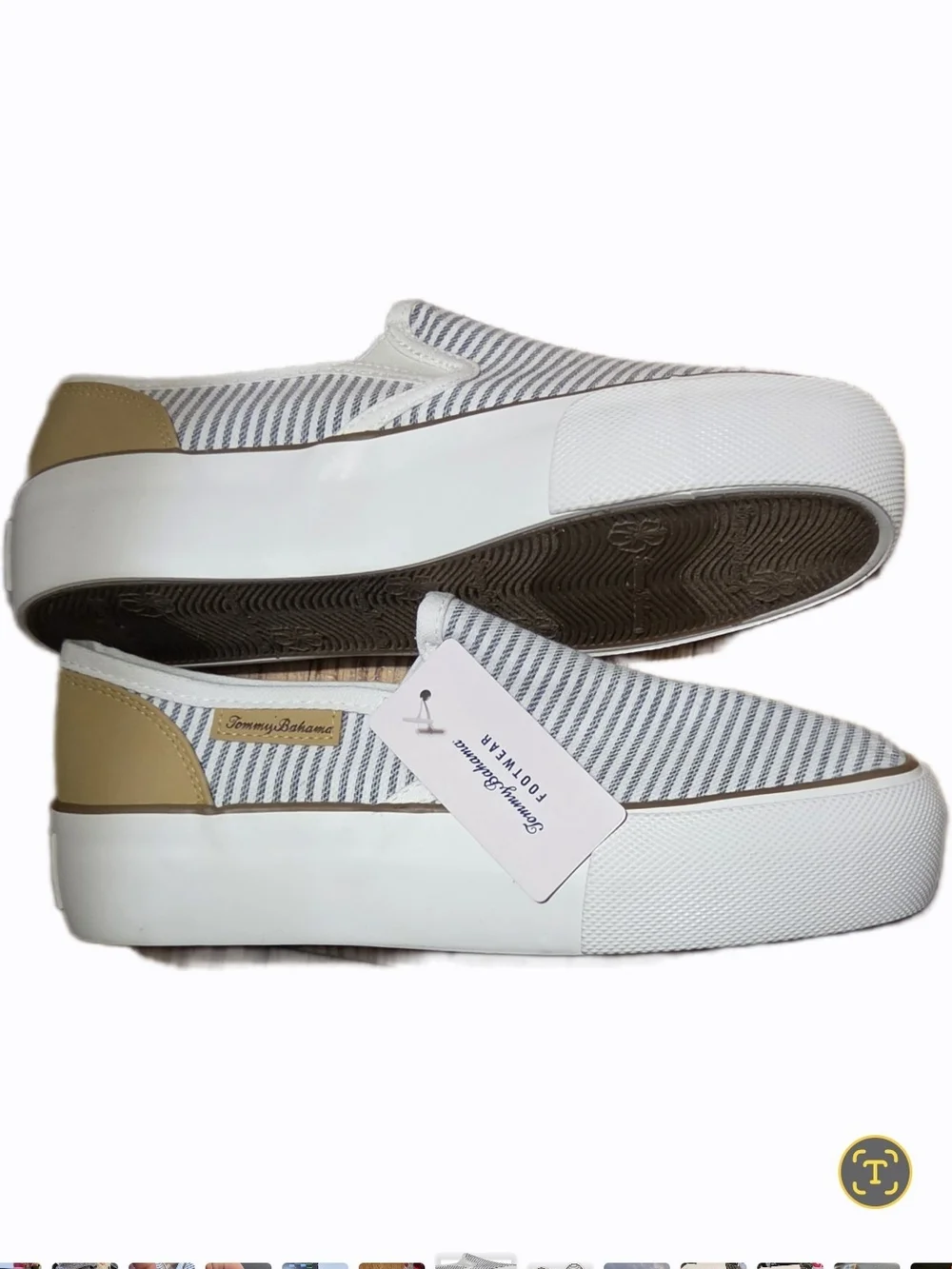 Tommy Bahama Platform Loafer Sneakers  Striped Slip-On Women's 6 NWT Resortwear